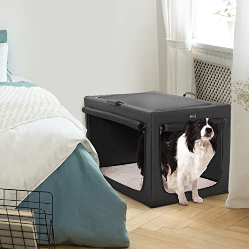 Petsfit Faltbare Hundebox Hundetransportbox tragbares Transportbox Katzenbox Auto Stoff für große kleine Hunde mit Fleece Matte - 6